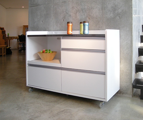 キッチンカウンター [コティカ] 120cm幅 ホワイト = 家具通販の COZY ROOM